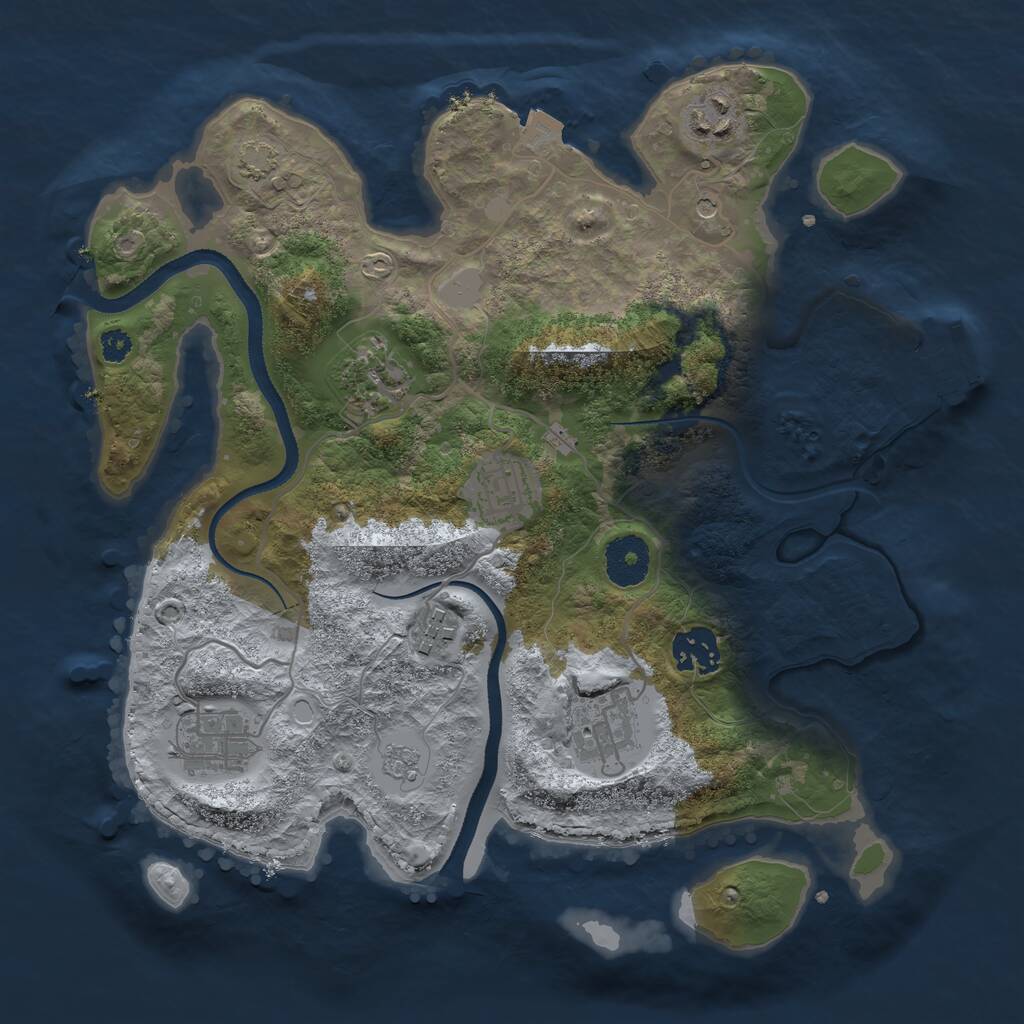 Rust Map: Procedural Map, Size: 3200, Seed: 1904, 12 Monuments