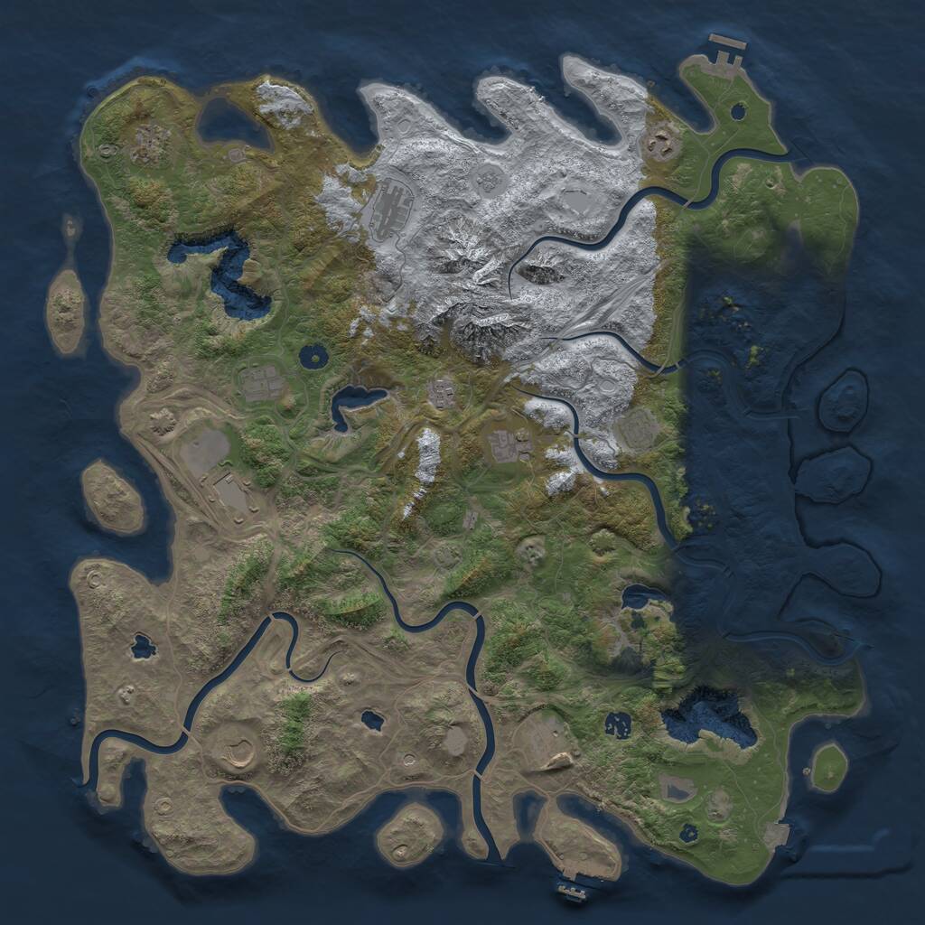 Rust Map: Procedural Map, Size: 5000, Seed: 26071983, 17 Monuments