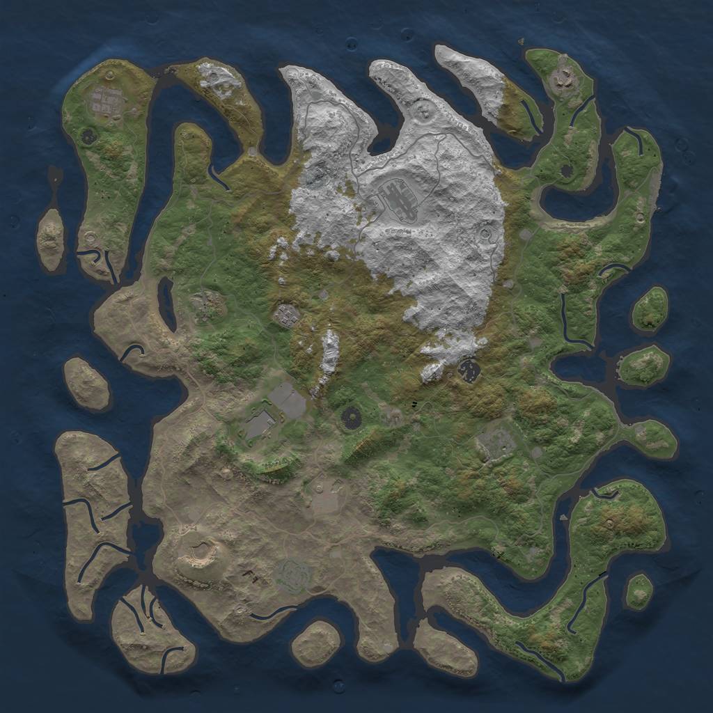 Rust Map: Procedural Map, Size: 5000, Seed: 26071983, 15 Monuments