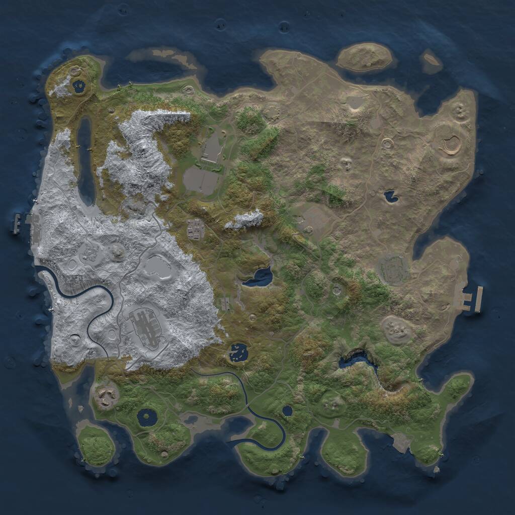 Rust Map: Procedural Map, Size: 4000, Seed: 507, 14 Monuments