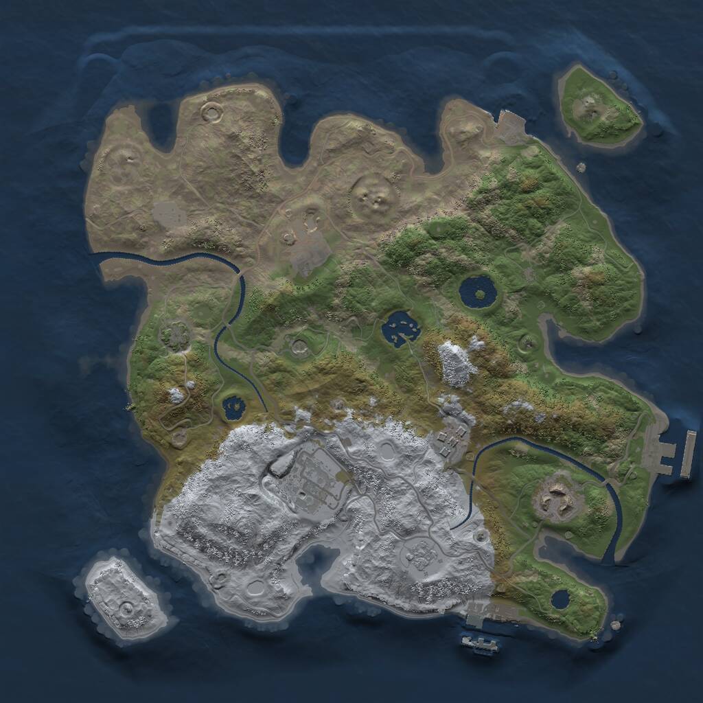 Rust Map: Procedural Map, Size: 3000, Seed: 1211691000, 11 Monuments