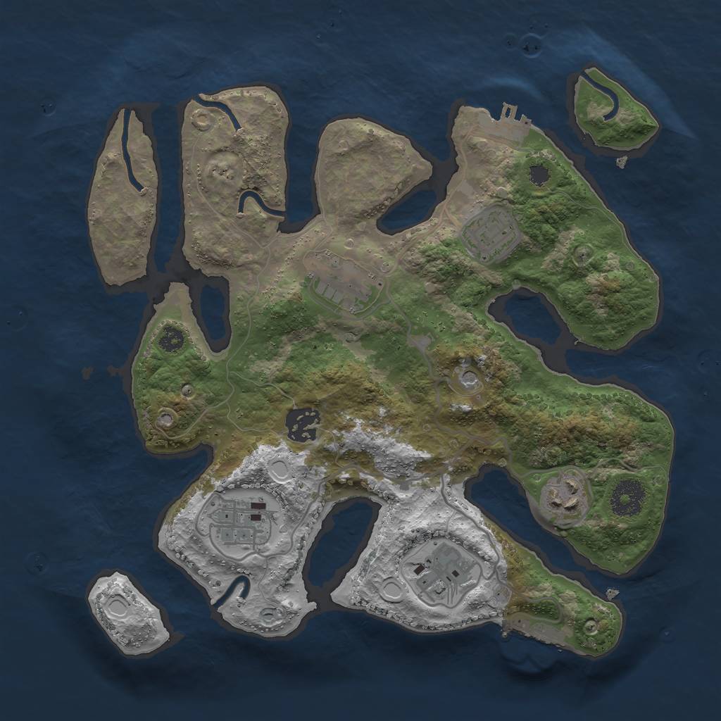 Rust Map: Procedural Map, Size: 3000, Seed: 1211691000, 14 Monuments