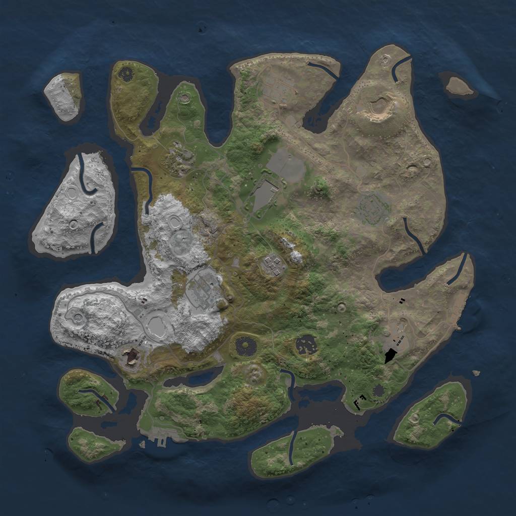 Rust Map: Procedural Map, Size: 3700, Seed: 1167871814, 18 Monuments