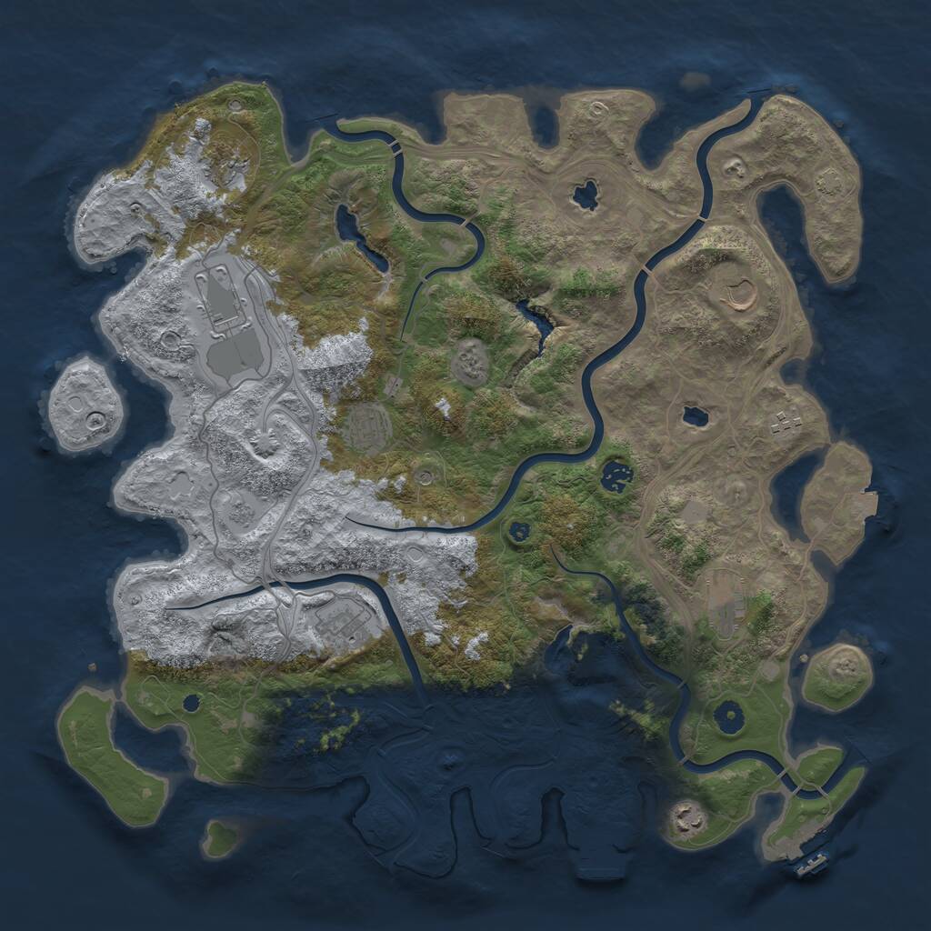 Rust Map: Procedural Map, Size: 4500, Seed: 47786, 15 Monuments