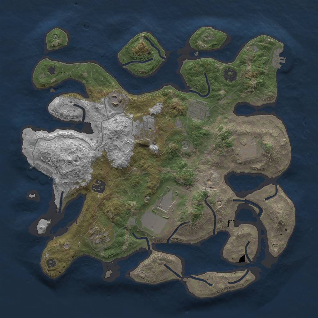 Rust Map: Procedural Map, Size: 3500, Seed: 1591761158, 18 Monuments