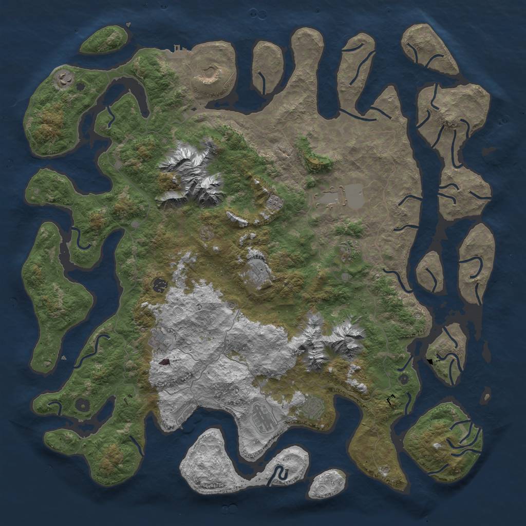 Rust Map: Procedural Map, Size: 5500, Seed: 408, 18 Monuments