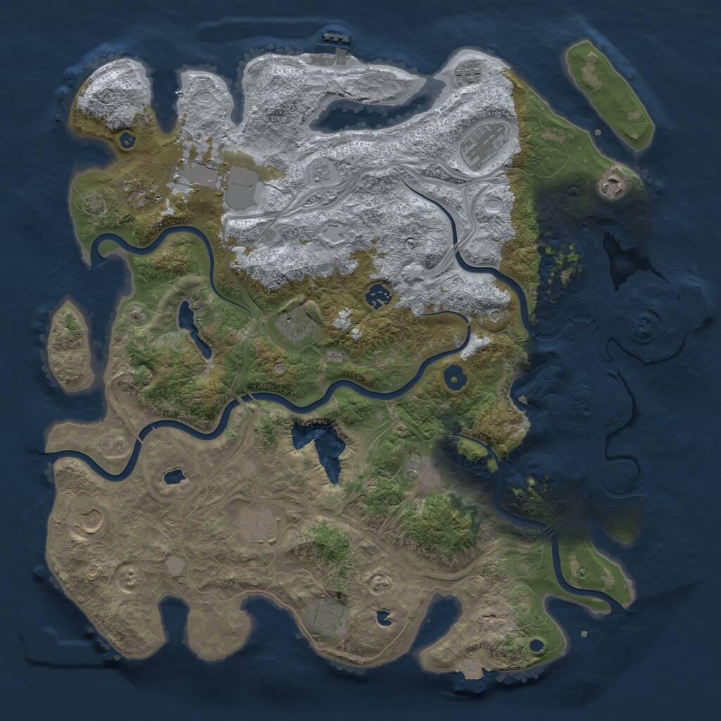 Rust Map: Procedural Map, Size: 4500, Seed: 220388, 17 Monuments