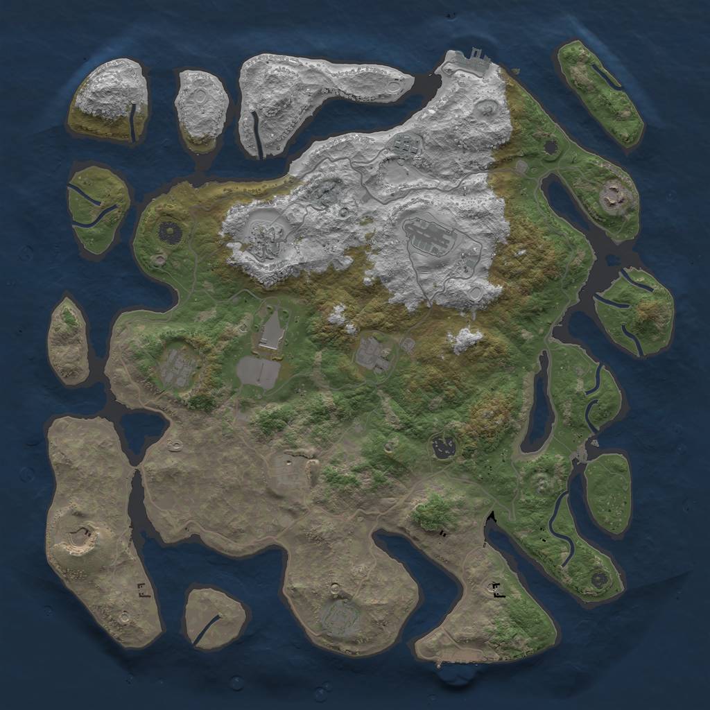 Rust Map: Procedural Map, Size: 4500, Seed: 220388, 22 Monuments