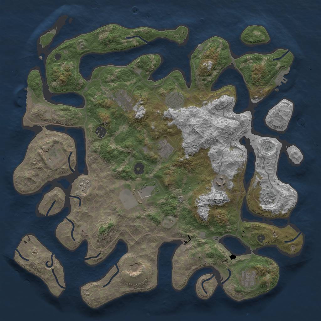 Rust Map: Procedural Map, Size: 4250, Seed: 11325, 16 Monuments