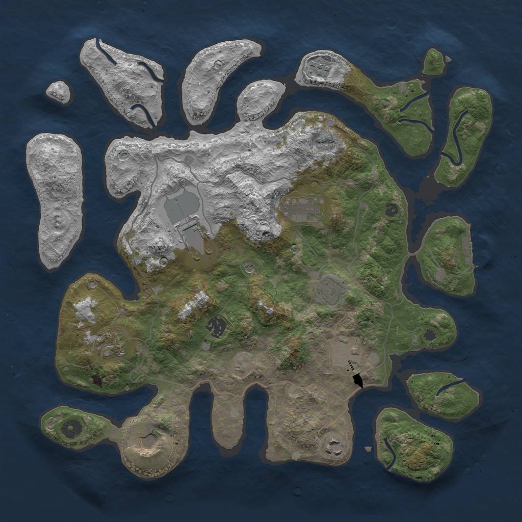 Rust Map: Procedural Map, Size: 4000, Seed: 1331072294, 13 Monuments