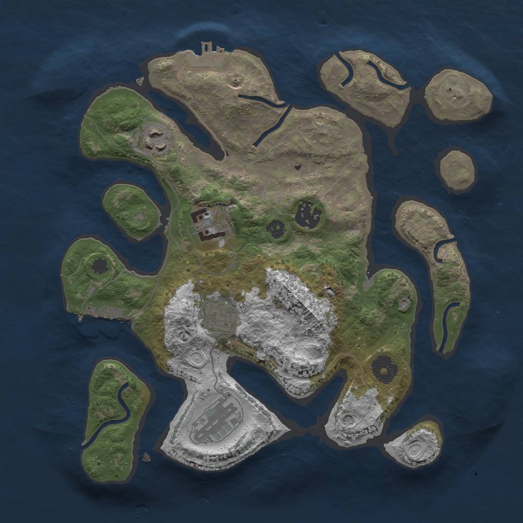 Rust Map: Procedural Map, Size: 3000, Seed: 13833, 15 Monuments