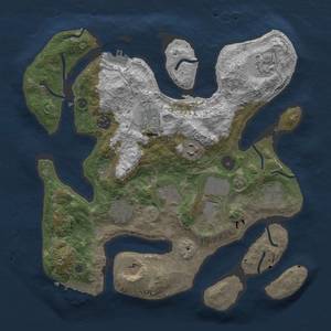 Thumbnail Rust Map: Procedural Map, Size: 3500, Seed: 2076163552, 14 Monuments