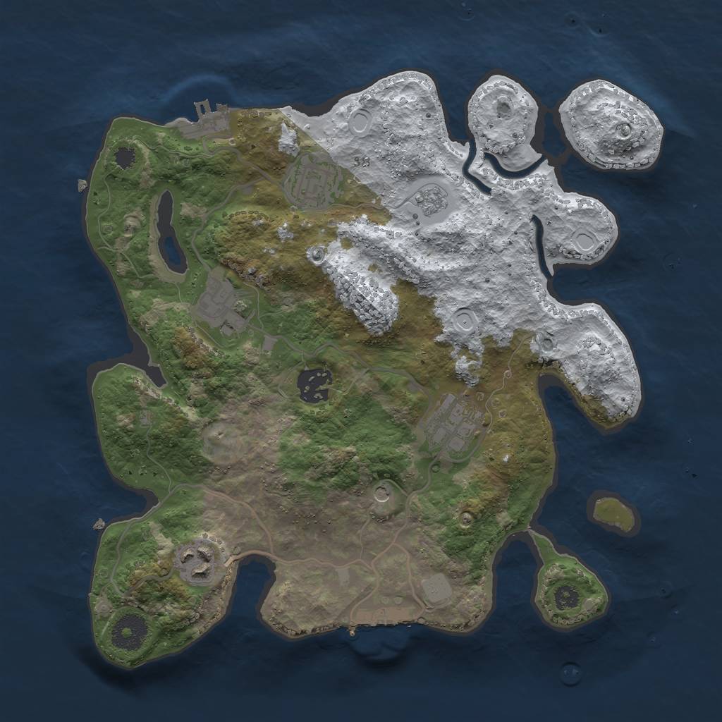 Rust Map: Procedural Map, Size: 3000, Seed: 1563007934, 14 Monuments