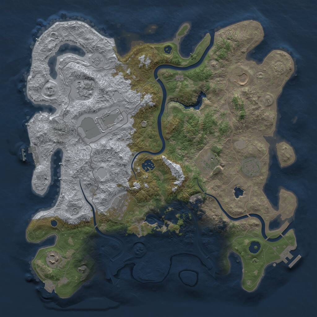 Rust Map: Procedural Map, Size: 4000, Seed: 14551243, 15 Monuments