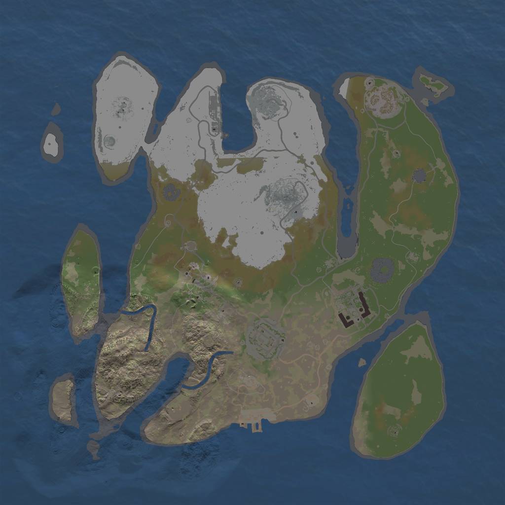 Rust Map: Procedural Map, Size: 3000, Seed: 796417784, 10 Monuments