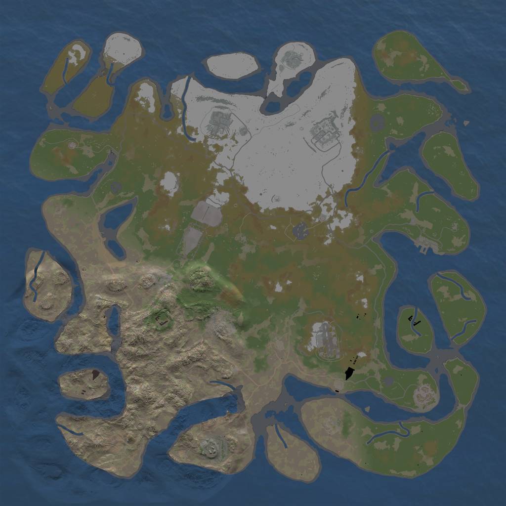 Rust Map: Procedural Map, Size: 4500, Seed: 472298, 15 Monuments