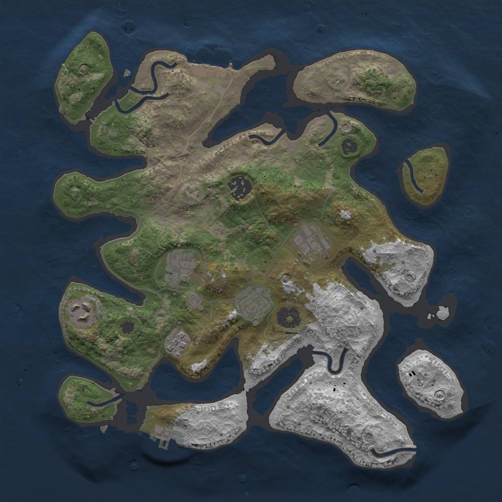 Rust Map: Procedural Map, Size: 3250, Seed: 235, 10 Monuments