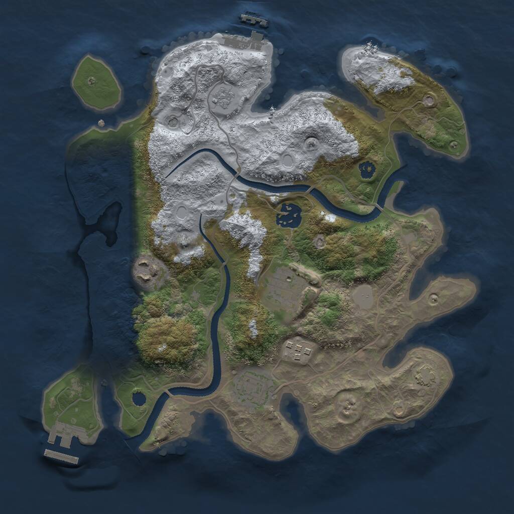 Rust Map: Procedural Map, Size: 3000, Seed: 1089422879, 11 Monuments