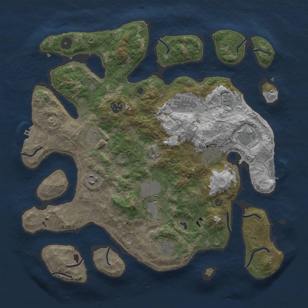 Rust Map: Procedural Map, Size: 4000, Seed: 1447313151, 17 Monuments
