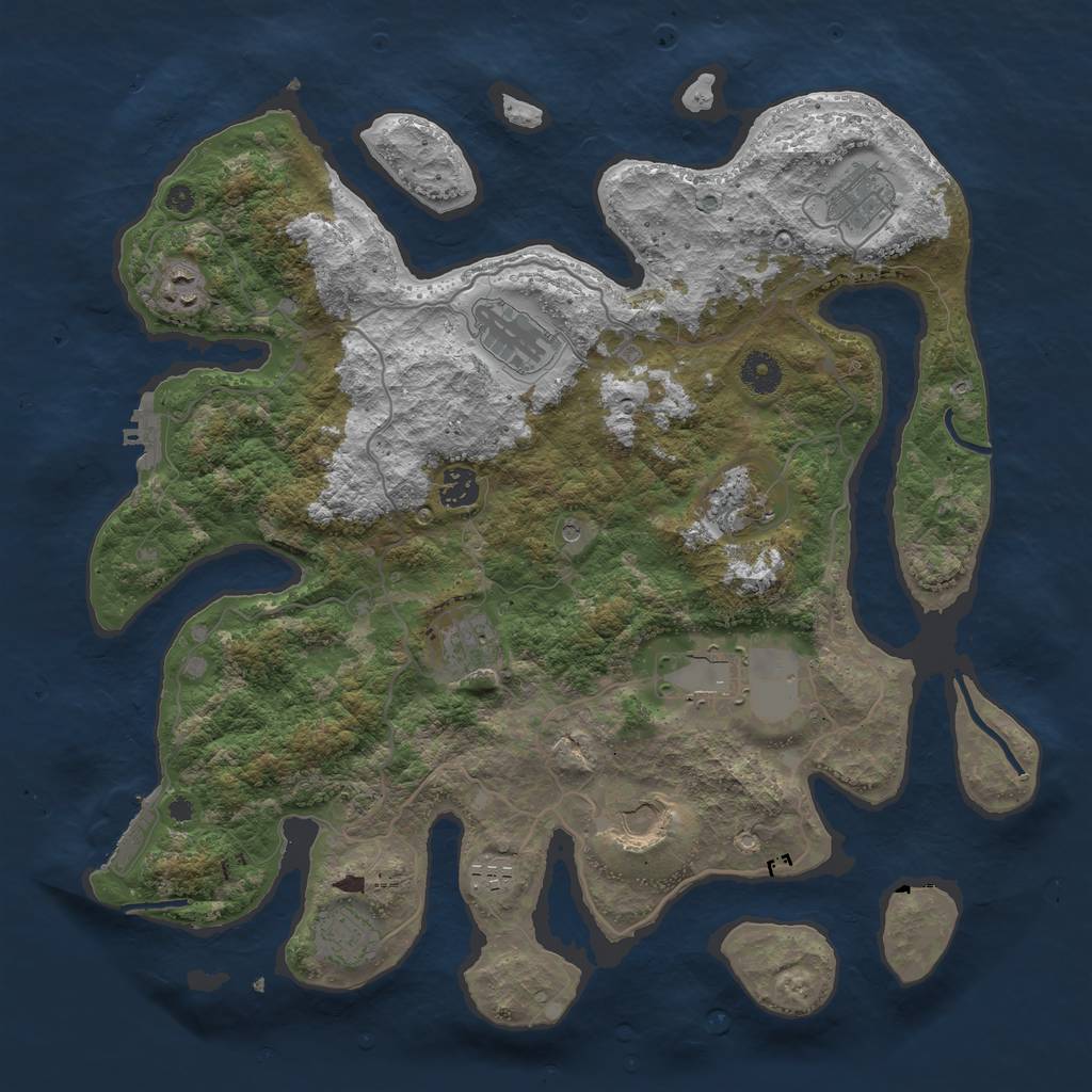 Rust Map: Procedural Map, Size: 4000, Seed: 3546984, 15 Monuments