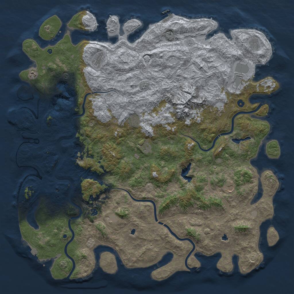 Rust Map: Procedural Map, Size: 6000, Seed: 1517501691, 17 Monuments