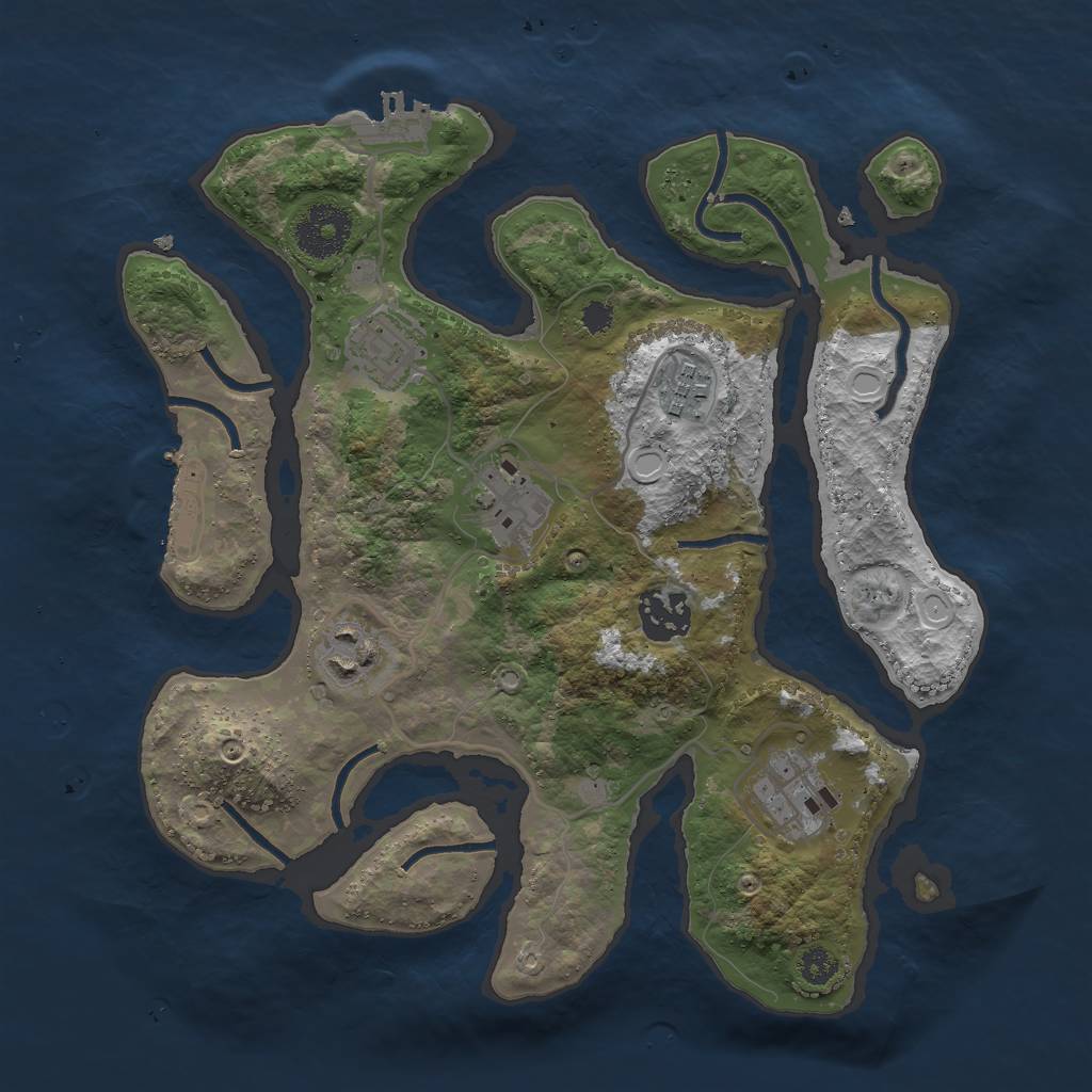 Rust Map: Procedural Map, Size: 3000, Seed: 420, 16 Monuments