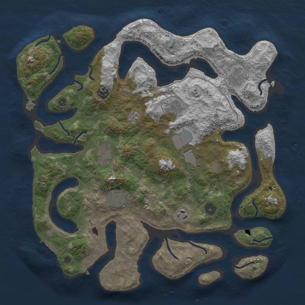 Rust Map: Procedural Map, Size: 4000, Seed: 920689345, 12 Monuments