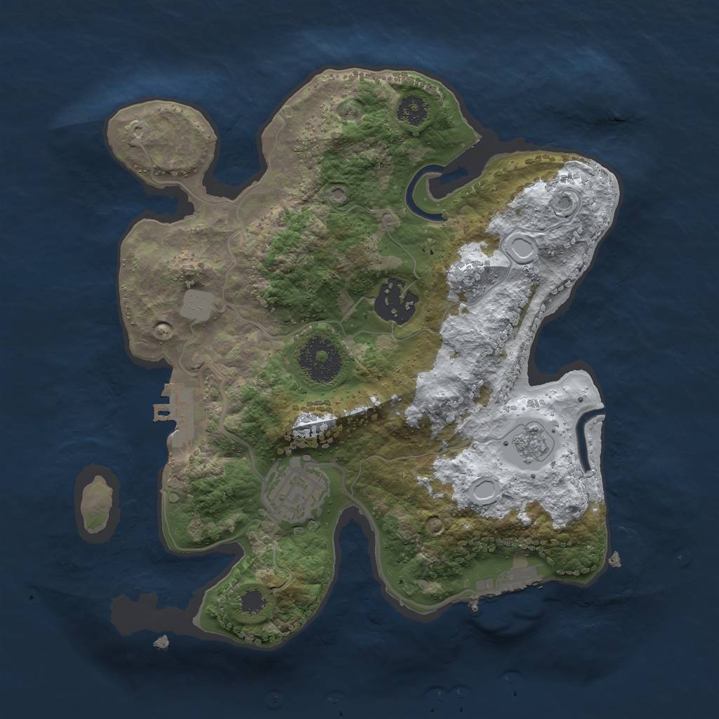 Rust Map: Procedural Map, Size: 2500, Seed: 14242504, 10 Monuments