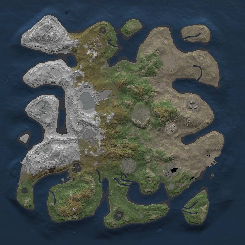 Rust Map: Procedural Map, Size: 3700, Seed: 700273892, 21 Monuments