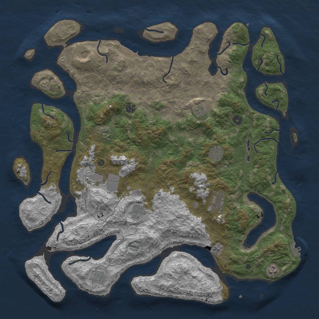 Rust Map: Procedural Map, Size: 4950, Seed: 2147483647, 19 Monuments