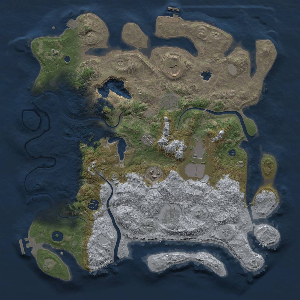 Rust Map: Procedural Map, Size: 4000, Seed: 250461, 13 Monuments