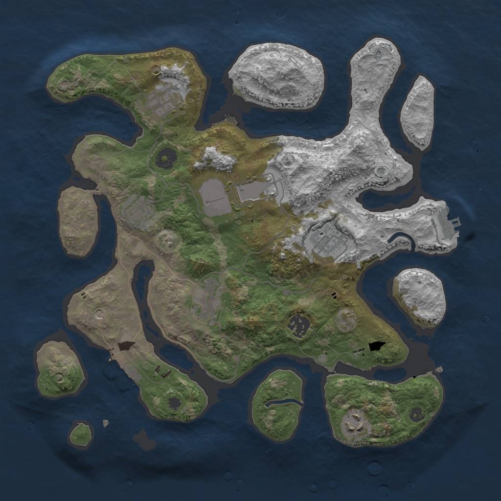 Rust Map: Procedural Map, Size: 3500, Seed: 2197, 12 Monuments