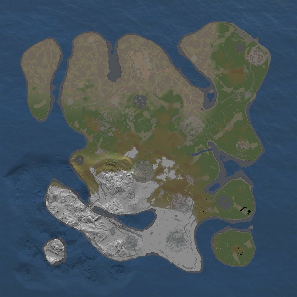 Rust Map: Procedural Map, Size: 3200, Seed: 6738, 12 Monuments