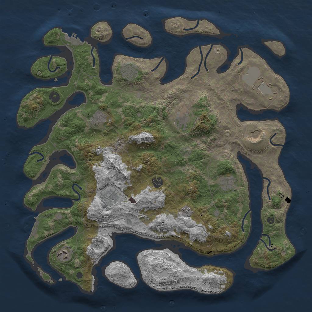 Rust Map: Procedural Map, Size: 4350, Seed: 45487, 18 Monuments