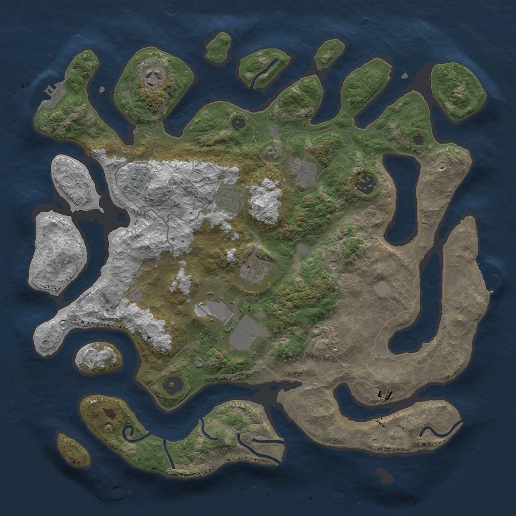 Rust Map: Procedural Map, Size: 4000, Seed: 9066202, 16 Monuments