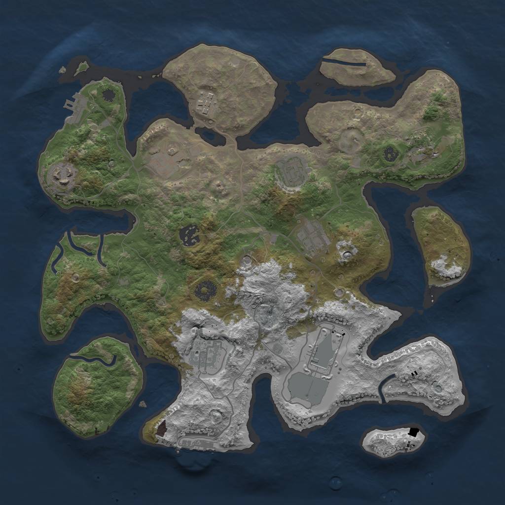 Rust Map: Procedural Map, Size: 3500, Seed: 532614760, 14 Monuments