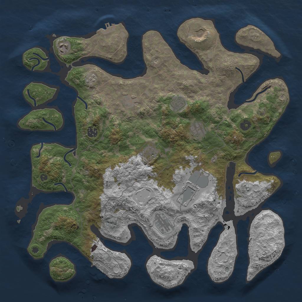 Rust Map: Procedural Map, Size: 4250, Seed: 15817, 18 Monuments