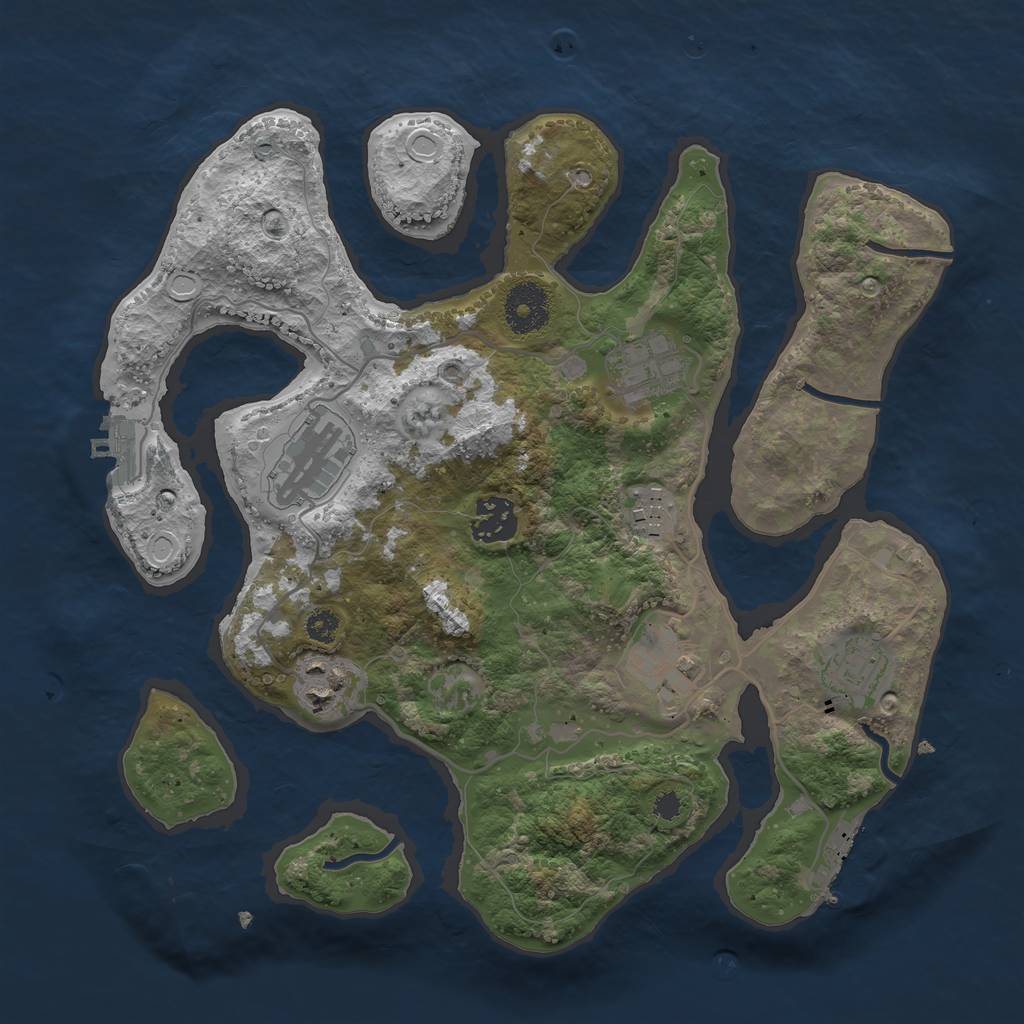 Rust Map: Procedural Map, Size: 3200, Seed: 204246120, 14 Monuments