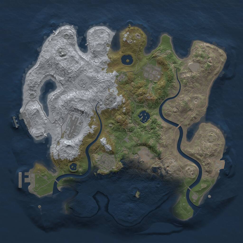 Rust Map: Procedural Map, Size: 3200, Seed: 204246120, 12 Monuments
