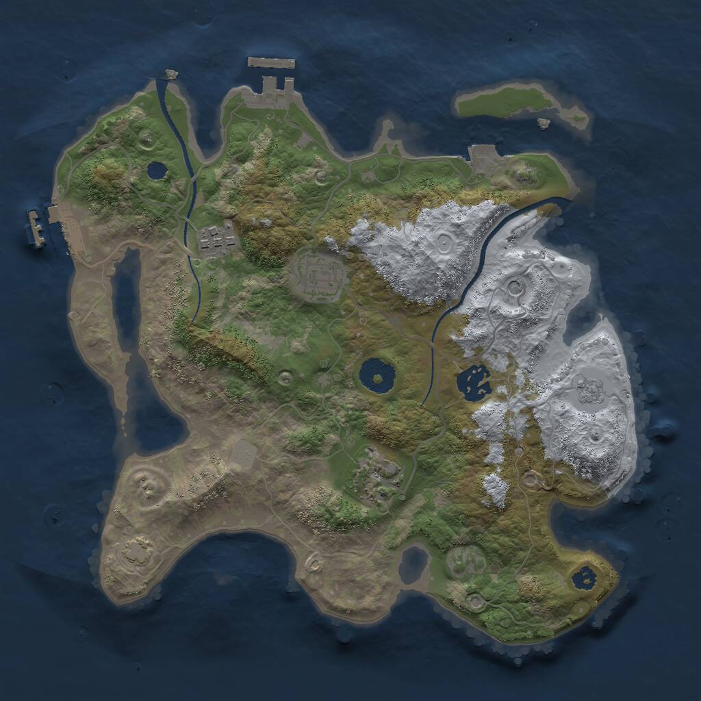 Rust Map: Procedural Map, Size: 3000, Seed: 48638672, 10 Monuments