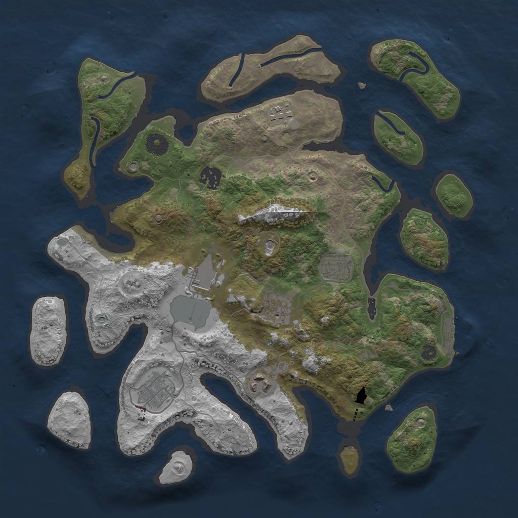 Rust Map: Procedural Map, Size: 3500, Seed: 12694, 11 Monuments
