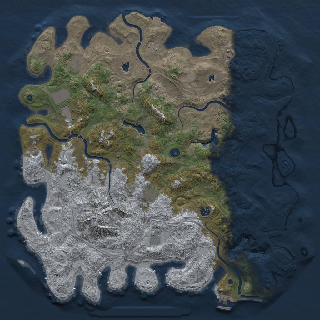 Rust Map: Procedural Map, Size: 5000, Seed: 3, 14 Monuments
