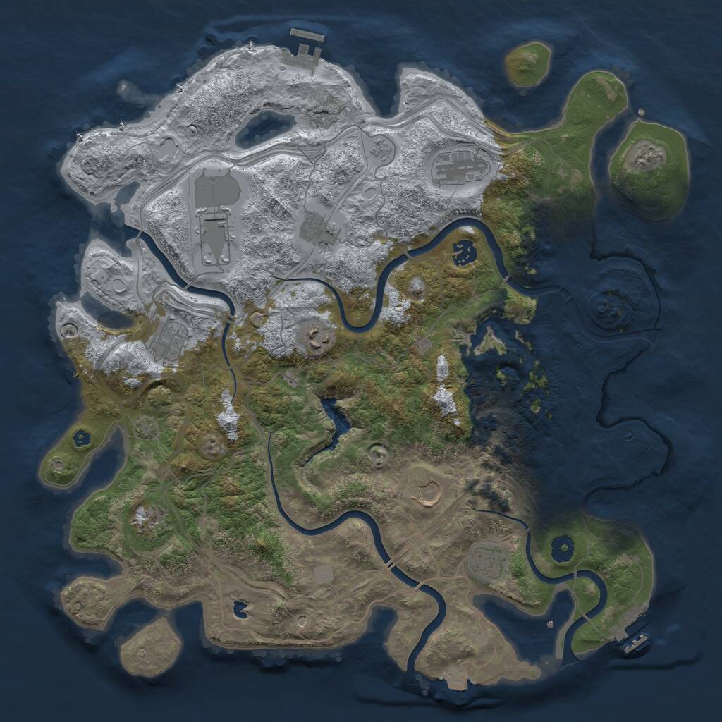 Rust Map: Procedural Map, Size: 4250, Seed: 414, 16 Monuments