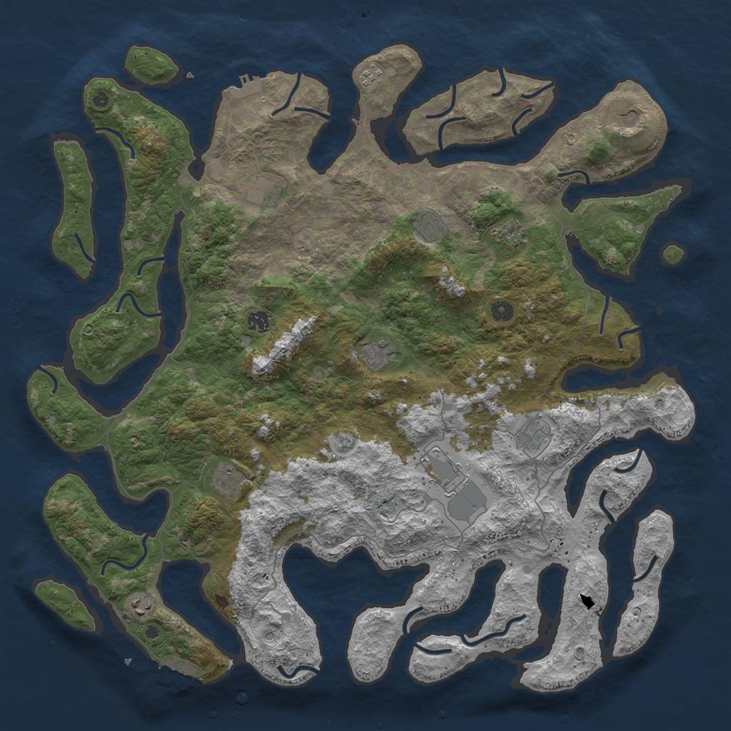 Rust Map: Procedural Map, Size: 5000, Seed: 160699, 16 Monuments