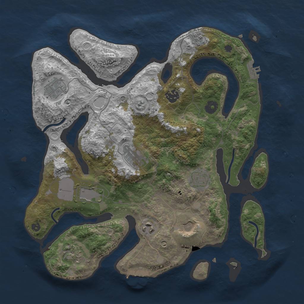 Rust Map: Procedural Map, Size: 3500, Seed: 204878, 17 Monuments