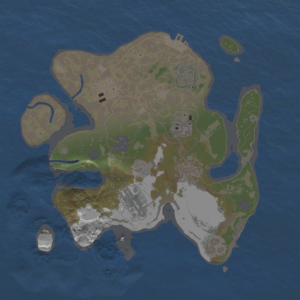 Rust Map: Procedural Map, Size: 2650, Seed: 7251063, 12 Monuments