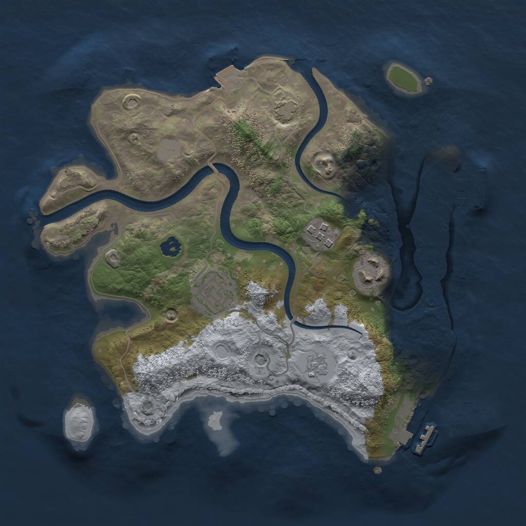Rust Map: Procedural Map, Size: 2650, Seed: 7251063, 9 Monuments