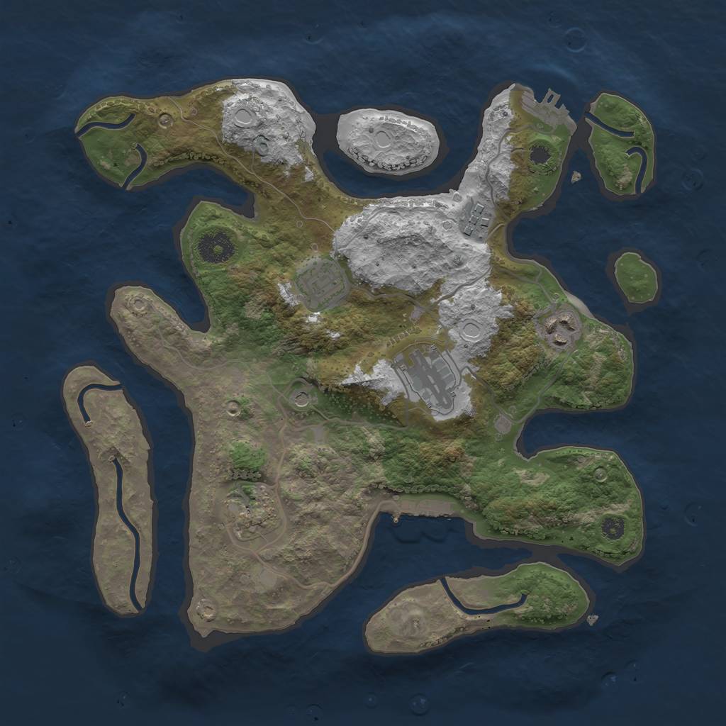 Rust Map: Procedural Map, Size: 3250, Seed: 1125809346, 13 Monuments