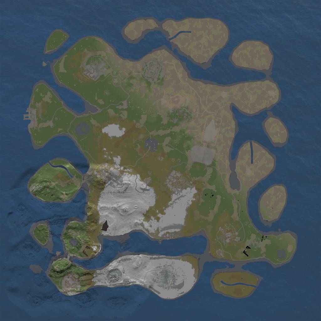 Rust Map: Procedural Map, Size: 3500, Seed: 156121, 15 Monuments