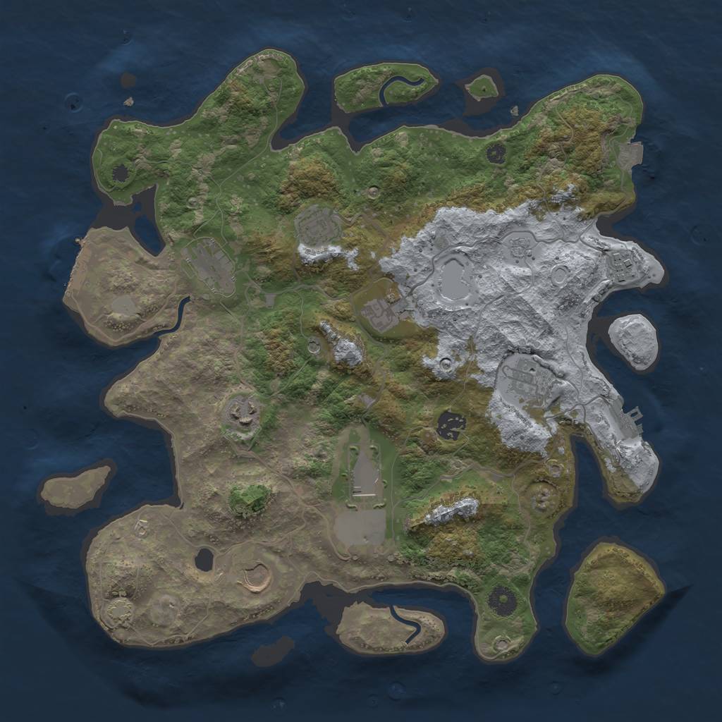 Rust Map: Procedural Map, Size: 3750, Seed: 1337, 17 Monuments